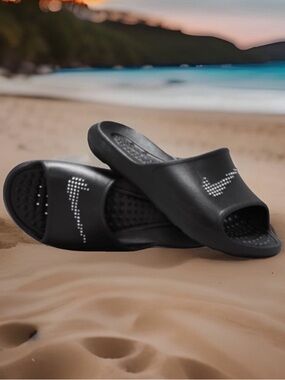 Nike Victori One Men's Slide Sandals. Black/White logo. New with Tags